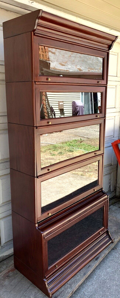 Vintage Mahogany 5 Door Stacking Bookcase