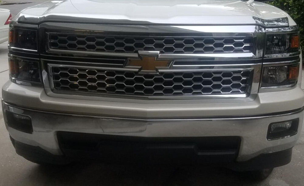 Chrome Aeroskin Hood Protector Bug Shield Deflector for 2014-2015 Silverado 1500