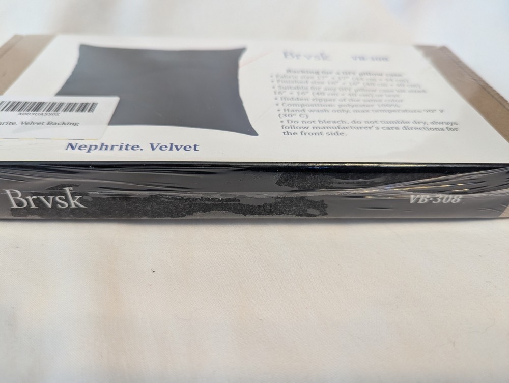 Brvsk backing for a DIY pillow case, Nephrite. Velvet - NIB