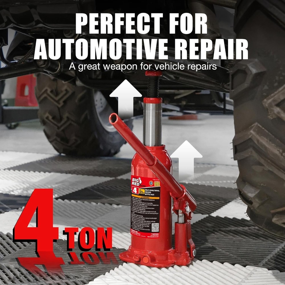 High-Performance 4 Ton Hydraulic Bottle Jack - Effortless Operation with Case