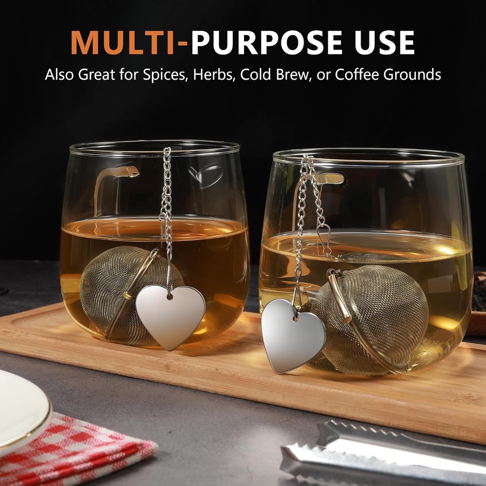 Tea Infuser for Loose Leaf Tea 2 Pack – 2" 304 Stainless Steel Tea Strainer Ba