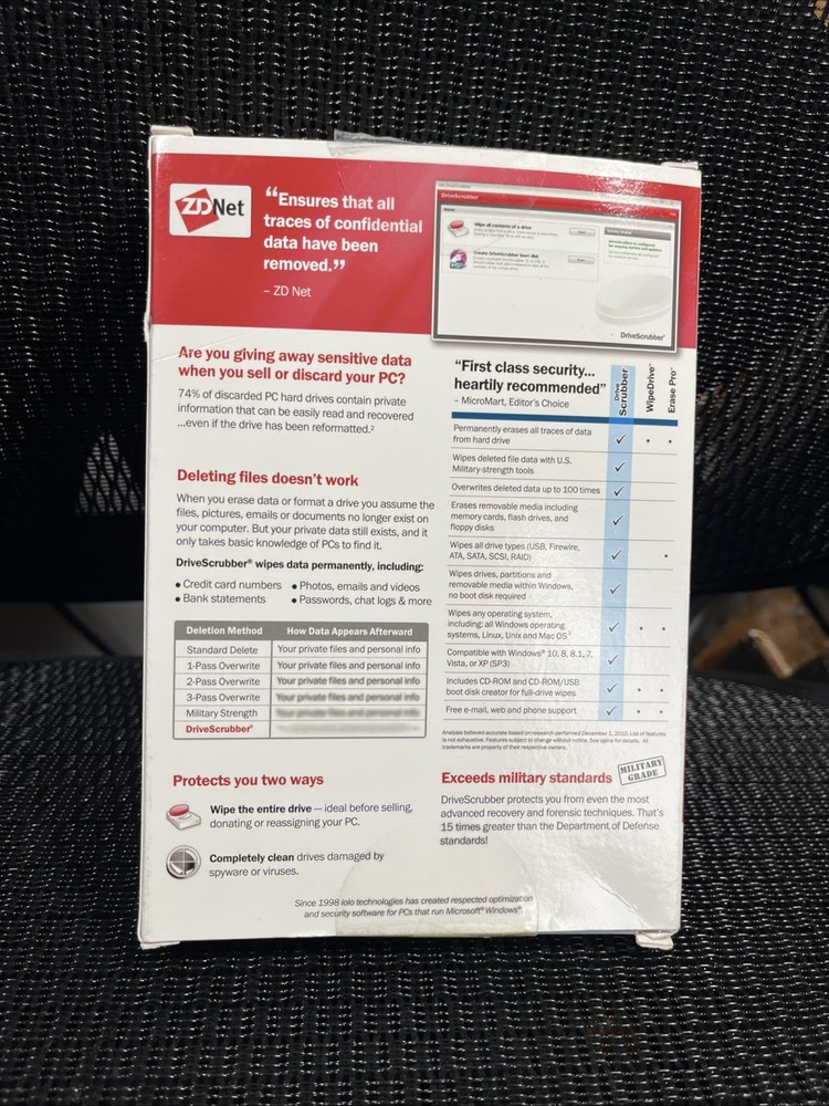 iolo Drive Scrubber MILITARY GRADE Data Remove Sensitive Info Unlimited PC