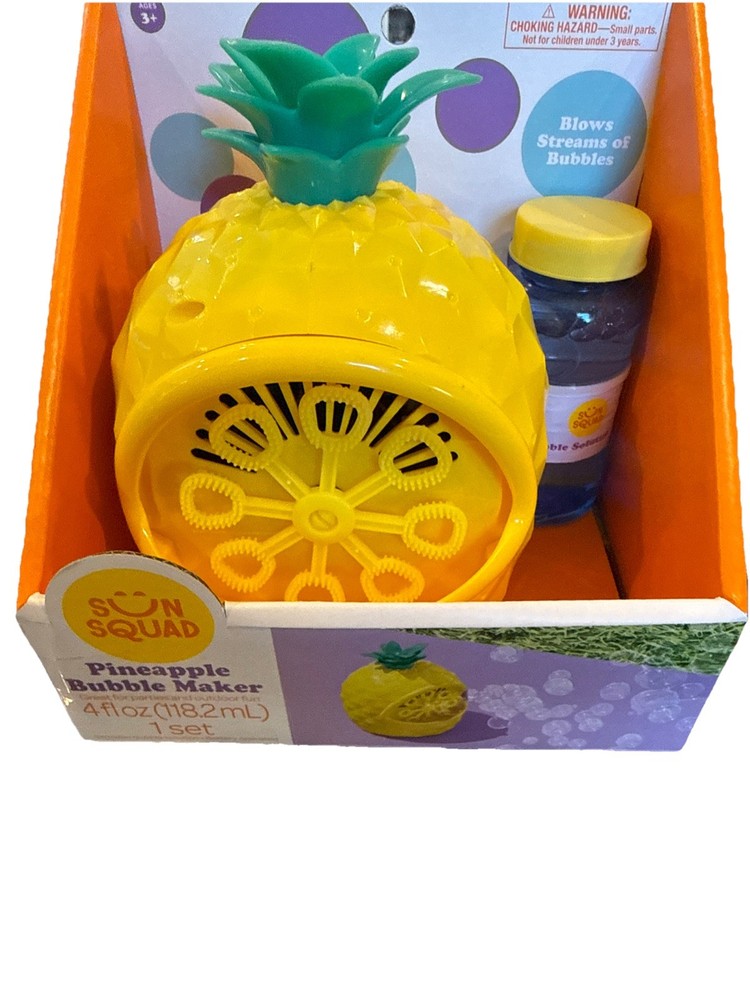 Bubble Maker - Sun Squad™ Pineapple - Battery Bubble Blower w/ Bubbles - New