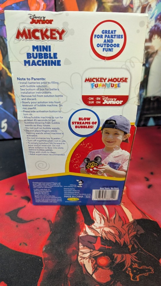 New Disney Junior Mickey Mouse Mini Bubble Machine Toy
