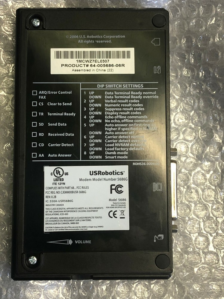 US Robotics V.92 USR5686G External Modem