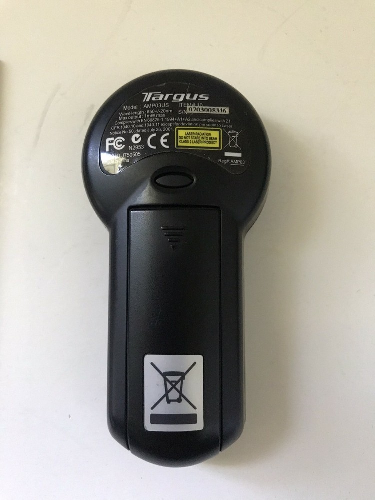 Targus AMP03US 5 Buttons Laser Pointer USB Presenter Missing transmitter w/ Case