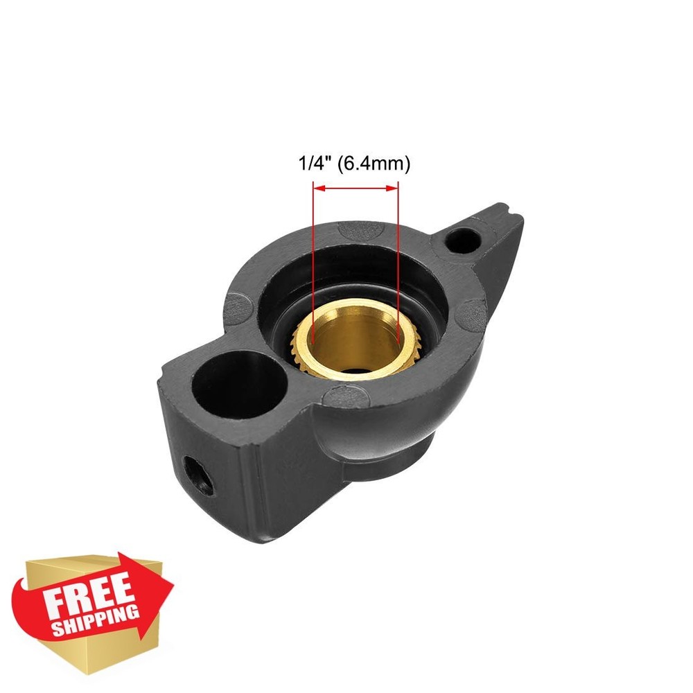 uxcell 2pk 6.4mm Potentiometer Knobs Guitar Volume Black Set Screw