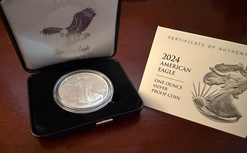 2024-W Proof Silver Eagle with OGP and COA