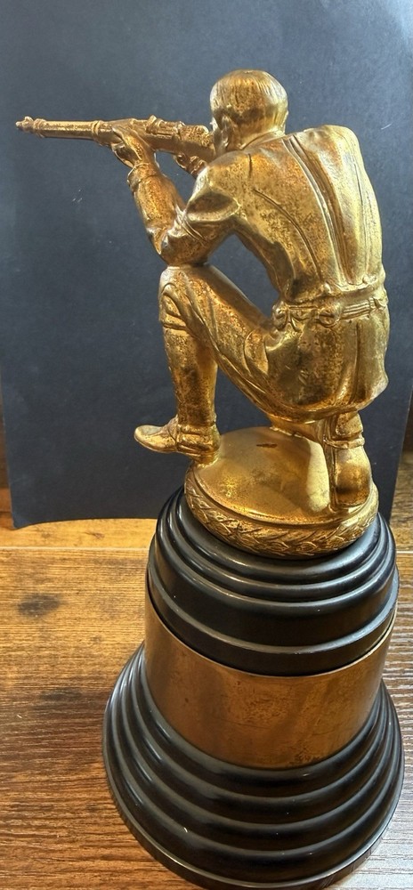 Vintage Hunting Shooting Brass Trophy Bakelite Base 9”