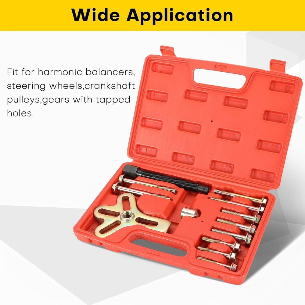 Harmonic Balancer Steering Wheel Puller Kit | 13PCS Flywheel Puller, Cranksha...