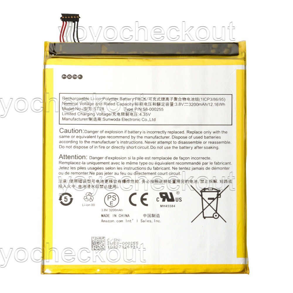 For Amazon Tablet 58-000255 Battery MC-308695 ST28 Replacement Tool USA