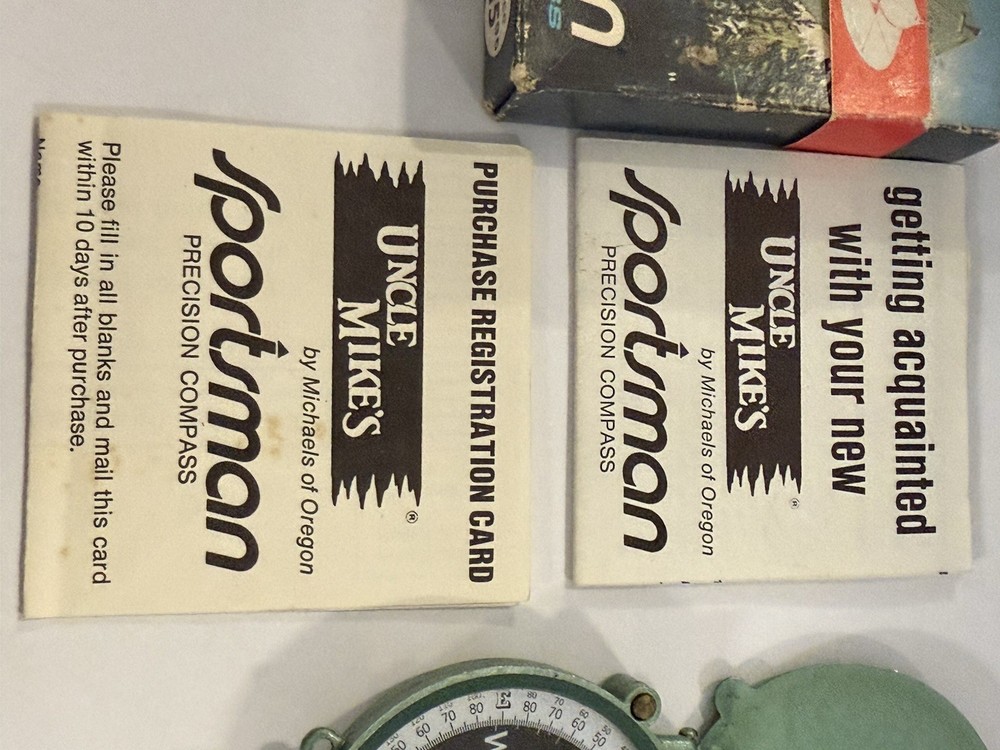 Vintage UNCLE MIKE'S PRECISION COMPASS W Original Box Counter Display Tag Insert