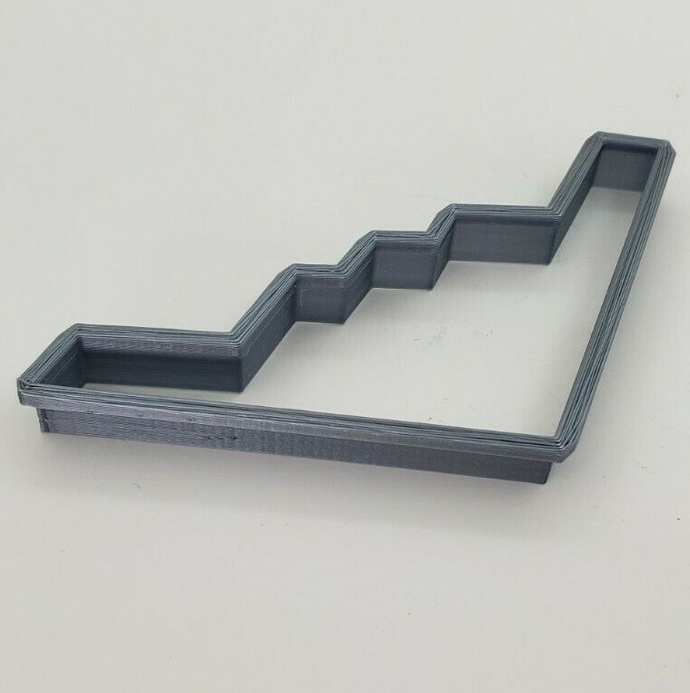 3D Printed B-2 Stealth Bomber Cookie Cutter Silver PLA Plastic