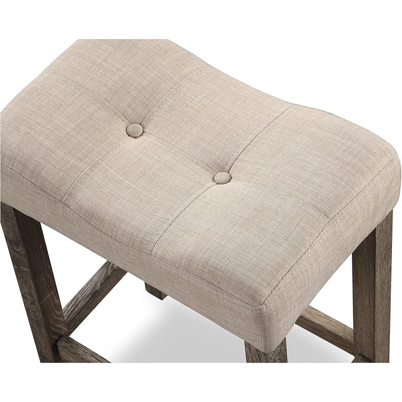 Counter Height Dining Set Table W/ Tufted Stools Soft Upholstered Foam Padding