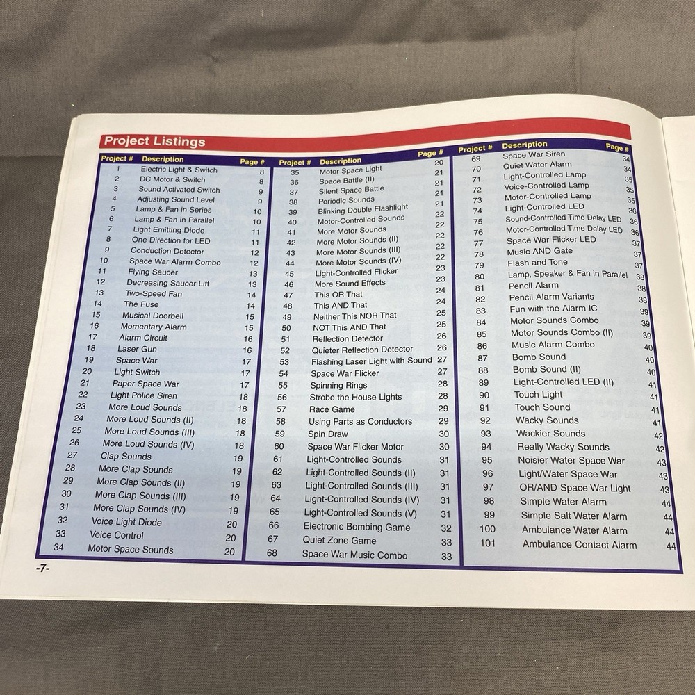 ELECTRONIC SNAP CIRCUITS Projects 1-101 instruction manual ONLY..2012