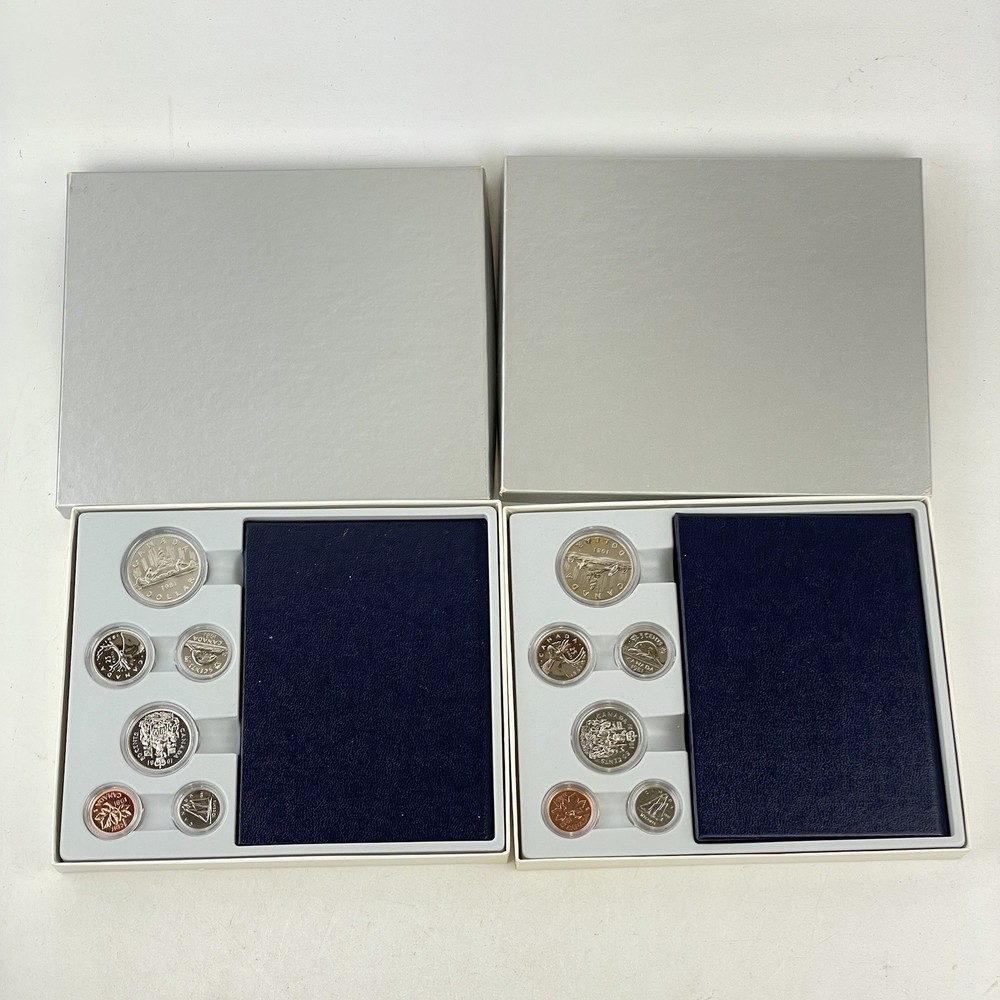 2 X 1981 Canada Coin Set Collection Boxed