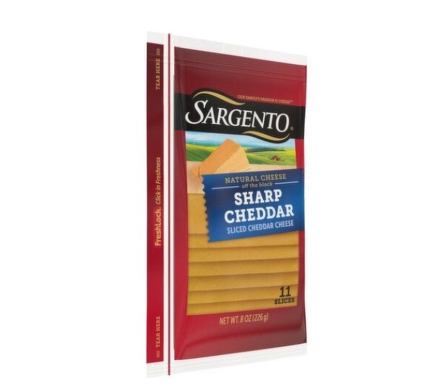 Sargento Sliced Sharp Natural Cheddar Cheese, 11 count, 8 oz 2 Pack