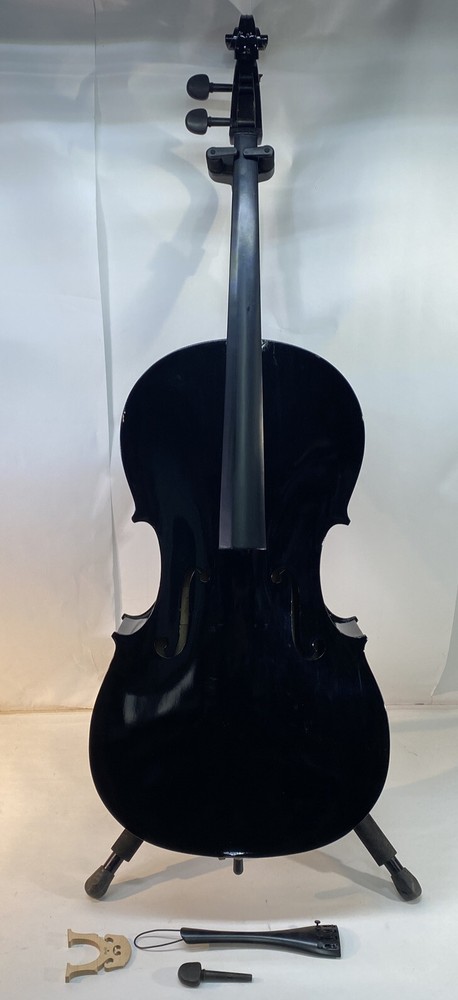 Cecilio CCO-BLACK Black 1/2 Cello NEEDS WORK READ MISSING PEGS