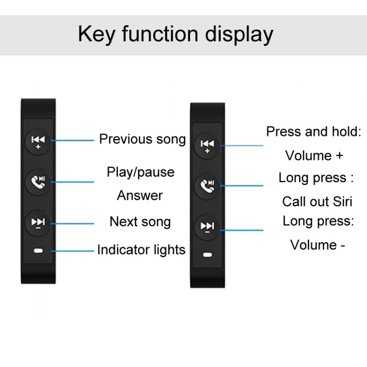 Q15 Bluetooth Motorcycle Handlebar Remote - Wireless Control, Phone Button,Black