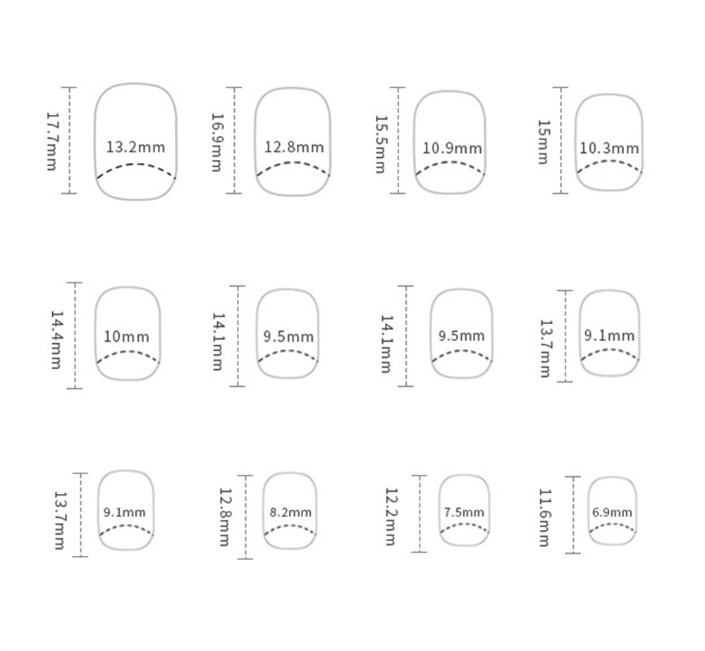 Gradient False Nail Short Square Press on Nails for Finger Nails Art 24pcs