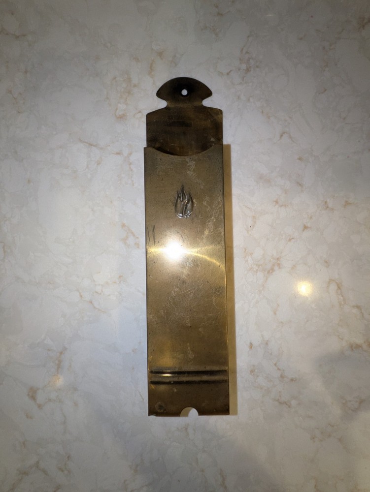 Vintage Brass Long Matchstick Holder