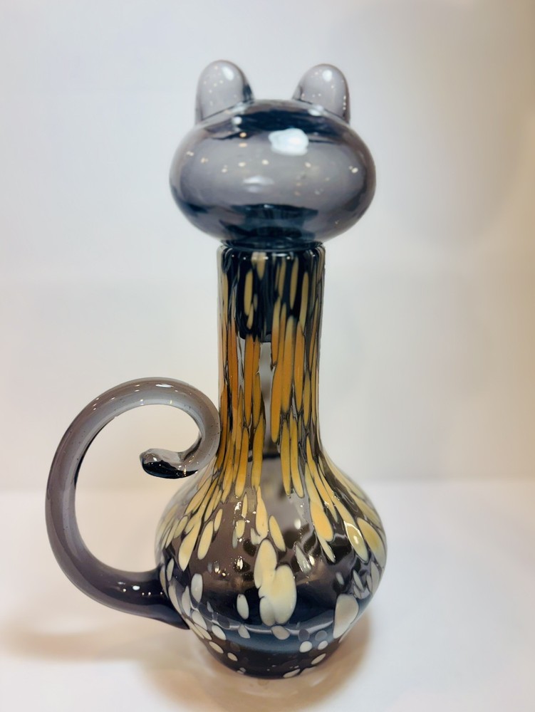 Blenko Blenkat 2516 Heliotrope Mama Cat Decanter — Second Quality