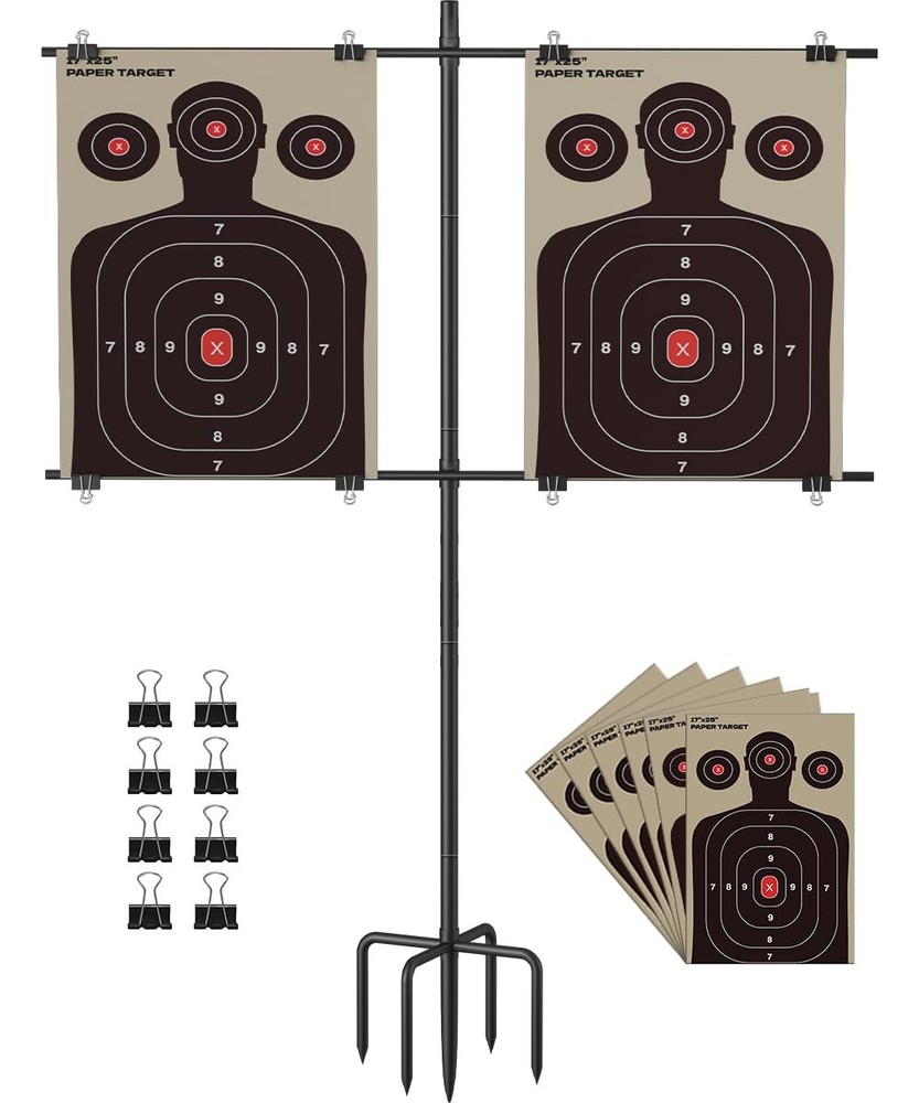 Ardier Adjustable Shooting Target Stand with 5-Prong Base, Large, Black