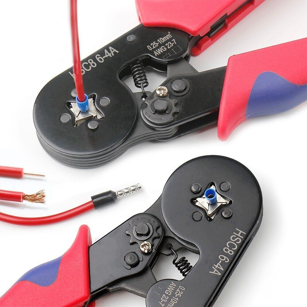 Ferrule Ratchet Crimper Plier Crimping Tool Cable Wire Electrical TerminalsKitUS