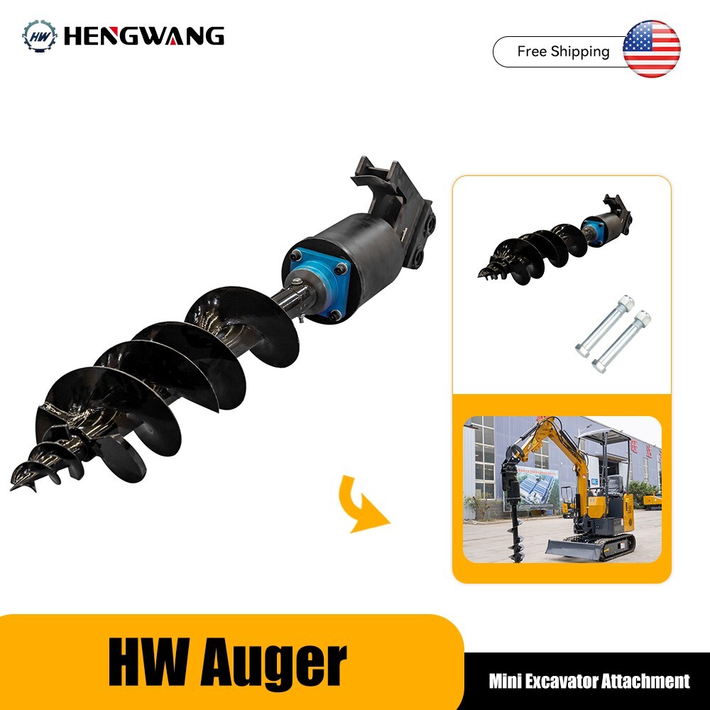 Mini Excavator Attachment Hydraulic Auger High Rotating Speed High Compatibility