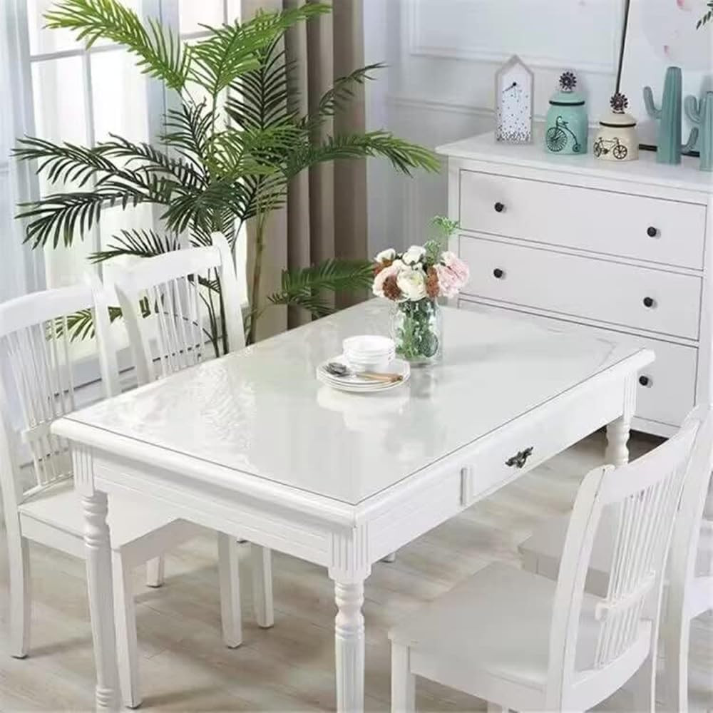 Clear Table Cover Protector 40 X 84 Inch, 2Mm Thick Plastic Table Cover, Clear T