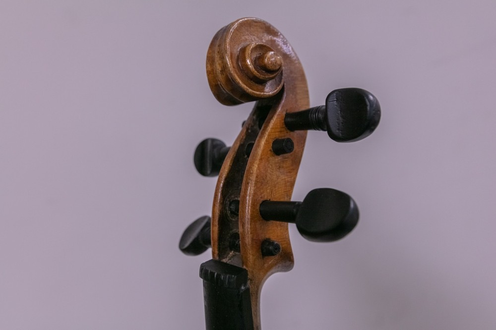 Antique - German 4/4 Stradivarius Violin - Needs Strings w/ Case & Bow