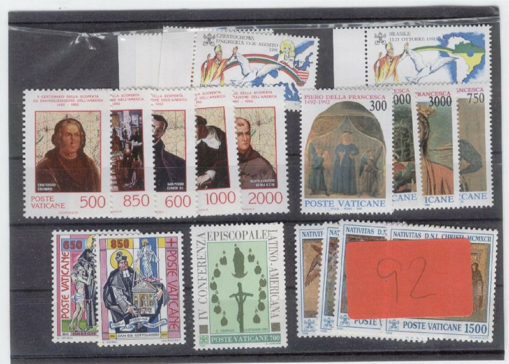 (FY92) Vatican 1992 Yearset MNH