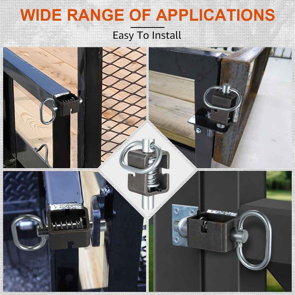 2PCS Weld-On Spring Pin Latch Lock Assembly for Utility Trailer Tail Gate Loaded