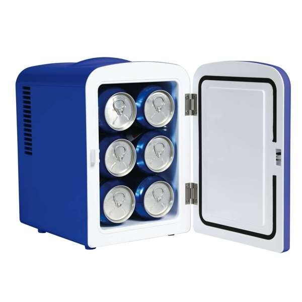 Bud Light, 6 Can/4 Liter Mini Personal Fridge Cooler, Blue