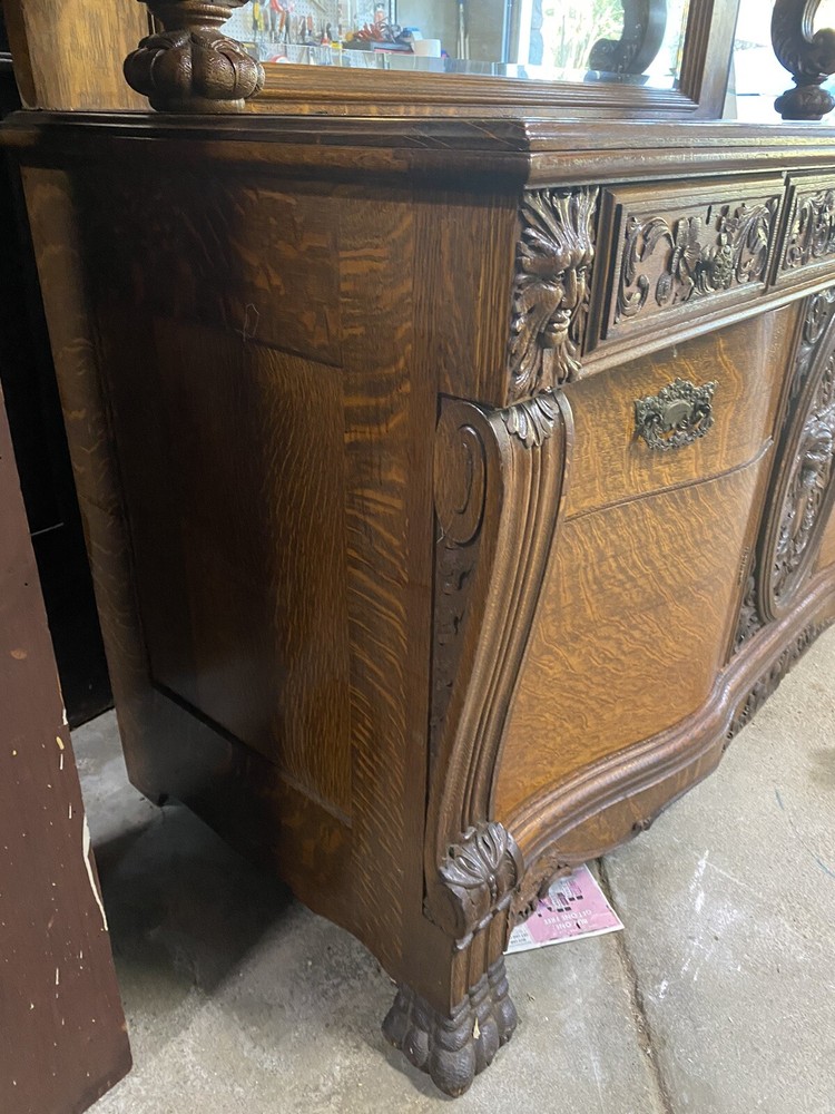 R.J. HORNER WINGED GRIFFIN OAK SIDEBOARD