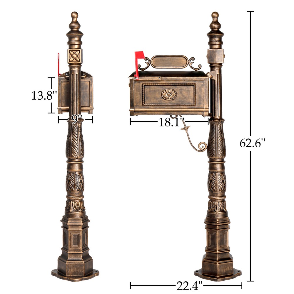Post Mailbox Combination Stratford Heavy Duty Mail Box Cast Aluminum Mailbox