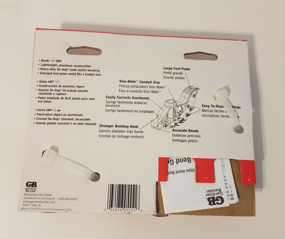 Gardner Bender - Big Ben 1/2" Conduit Bender Pipe Bender