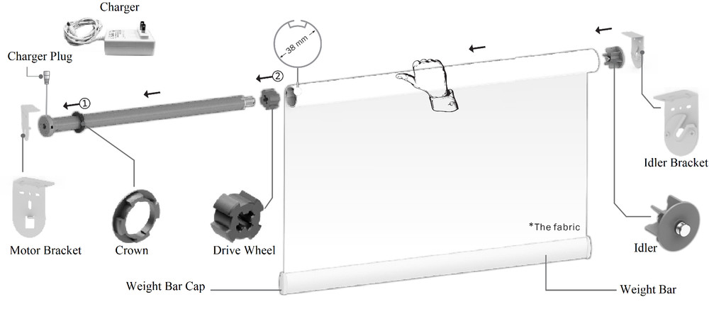 Battery Powered remote controlled Motorized Electric solar mesh roller Shades