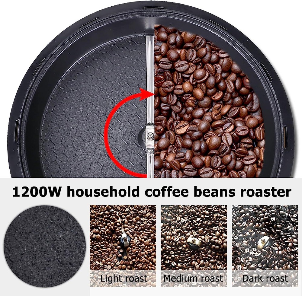 Electric Coffee Bean Roaster Automatic Coffee Roasting Baking Machine Home Use