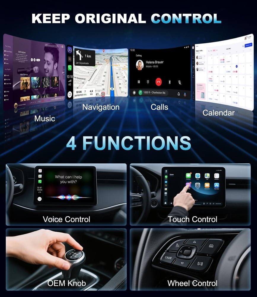Wireless CarPlay Adapter & Android Auto Dongle, Fast Auto-Connect, Compact Plug
