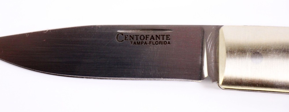 Frank Centofante Red Jigged Bone Handle Custom Folding Knife