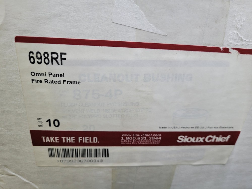 Sioux Chief MFG 698RF Omni Panel FIRE RATED FRAME (Lot 2)