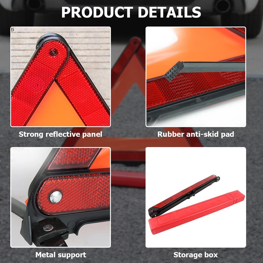 AUKEPO Warning Triangles, Foldable Car Road Reflective Triangles,...