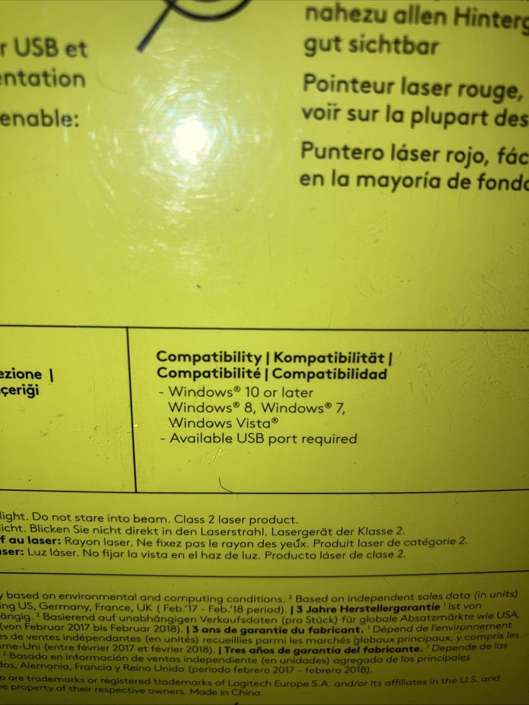 Logitech R400 Presenter Remote Control & Laser Pointer New Sealed 910-001354