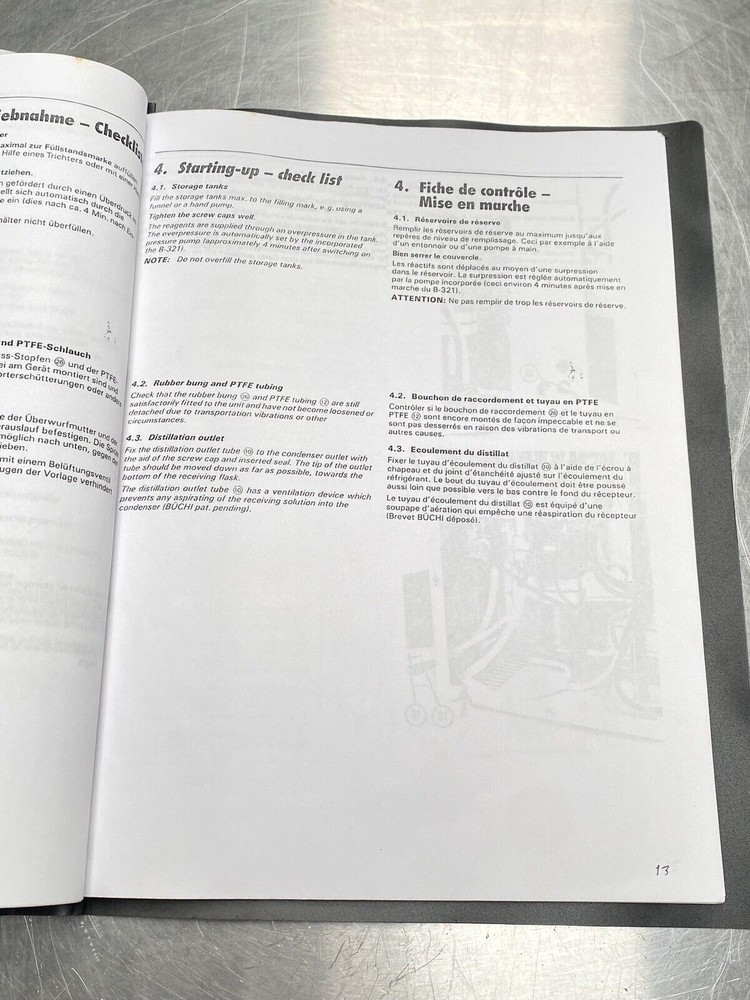 Buchi Distillation Unit 321 - Manual / Users Guide / Instructions Book