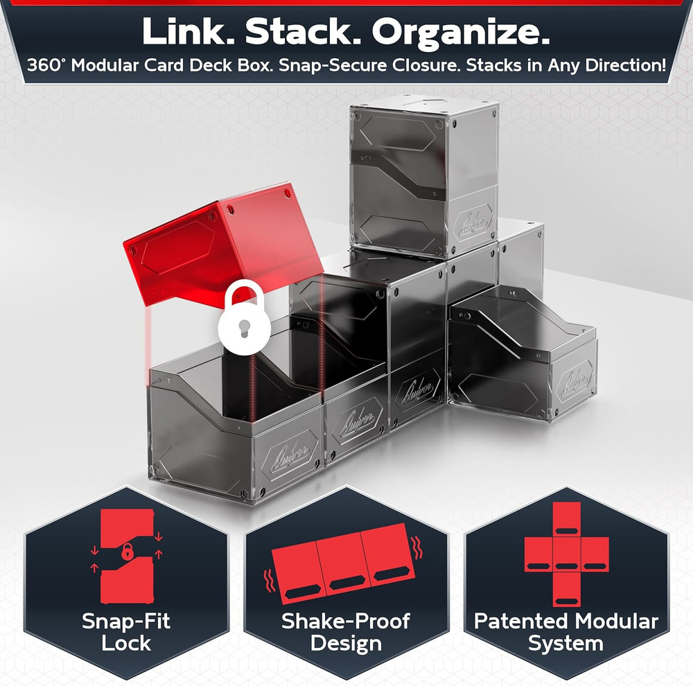 360° Modular Nexus Deckblock - Durable Stackable MTG Deck Box for Commander Fits