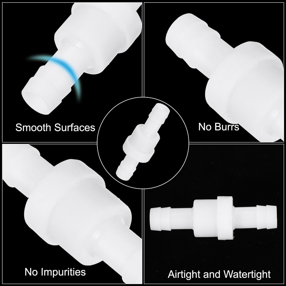 5 Pcs 3/8" Plastic One Way Inline Check Valve Barb Hose Non Return White