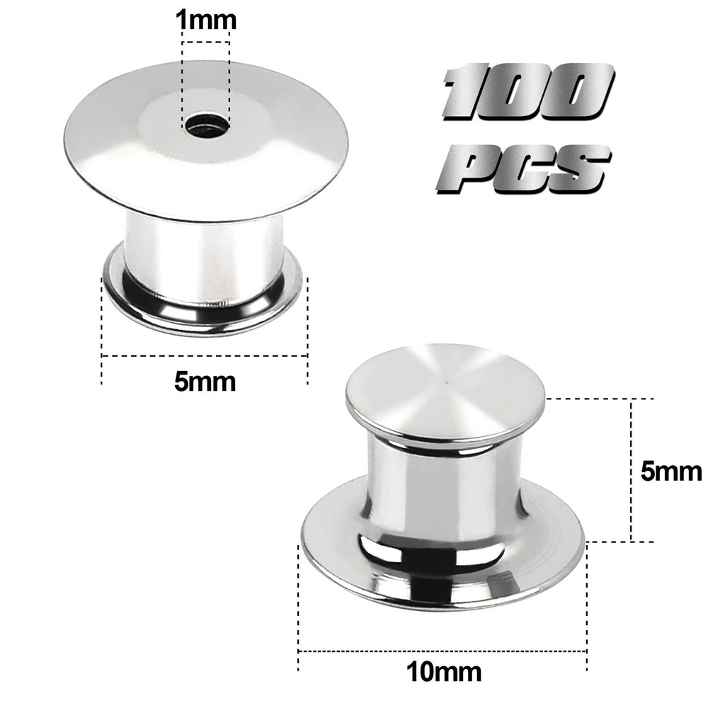 100 Pieces Metal Pin Backs Locking Pin Keepers Locking Clasp