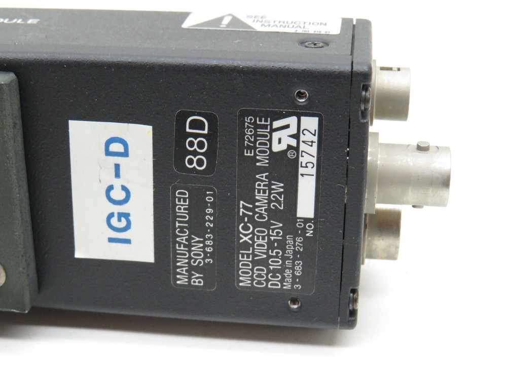 Sony XC-77 Indsutrial CCD Video Camera Module With 3" Mounting Arm Bracket