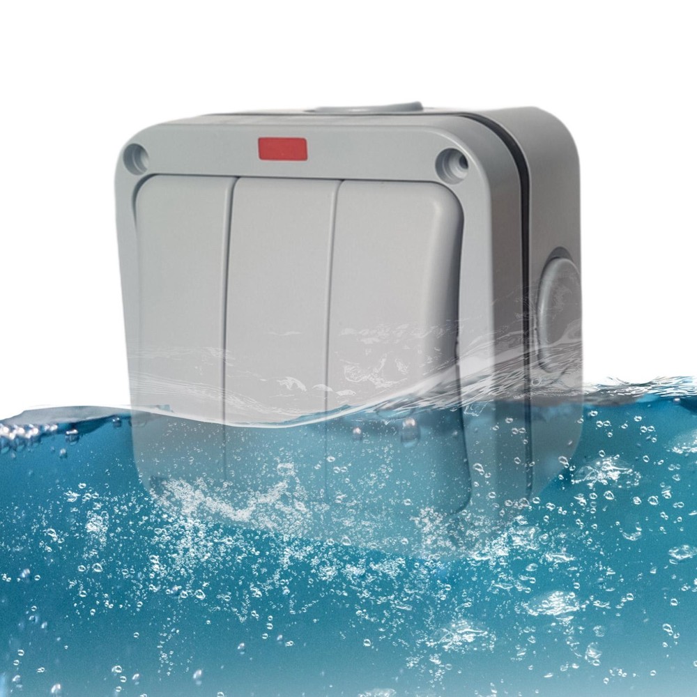 IP66 Waterproof Switch Wall Switch Three Open Design Anti Fall Electrical Switch